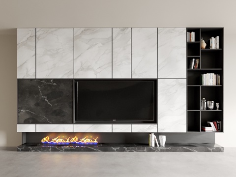 Modern integrated TV cabinet TV Wall