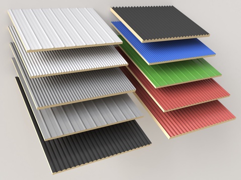 Modern color steel tile simple room roof tin tile insulation corrugated plate iron tile canopy