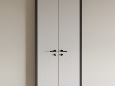 Modern double door door white paint door