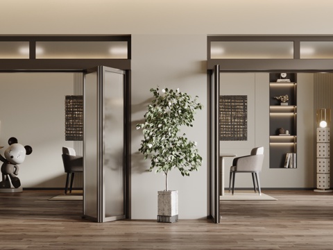 Modern folding door Changhong glass door sliding door