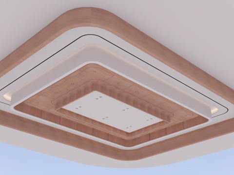 Modern wood-shaped ceiling waiting hall ceiling