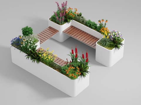 Modern Landscape Flower Box Seat Public Seat