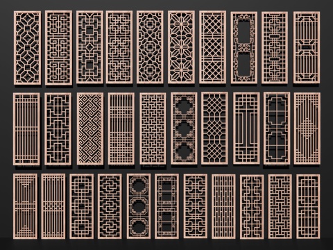 Chinese-style screen partition hollow pane