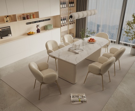 Cream Style dining table and chair