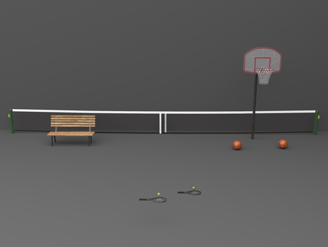 Sports Equipment Tennis Basketball Rack