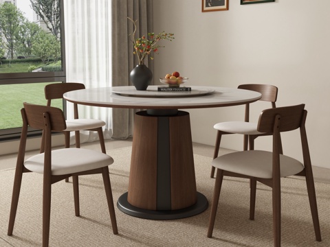 Mid-century Style dining table and chair round dining table