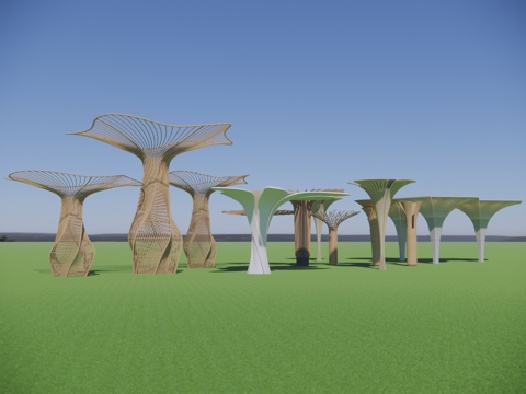 Landscape sketch Landscape column Umbrella column Special-shaped column