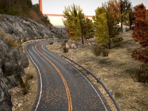 Autumn Mountain Road Scene