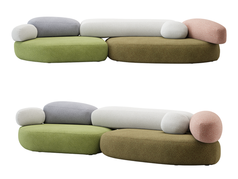 Modern Simple Double Sofa Dopamine Sofa