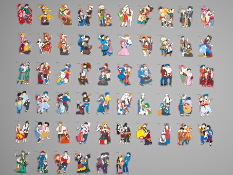 Minority character wall decoration 56 national character decoration