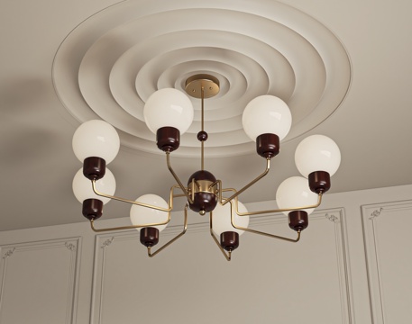 French multi-head chandelier