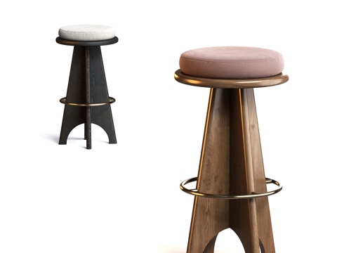 Modern Solid Wood Bar High Stool