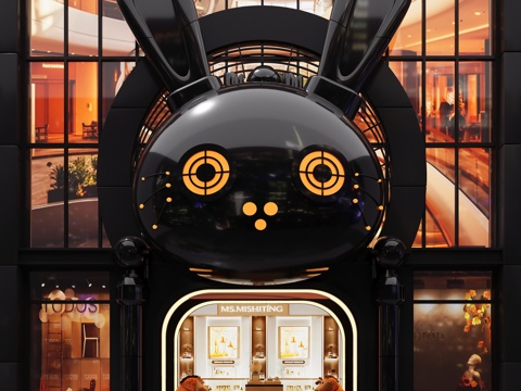 Modern Rabbit Cartoon Door Head Internet Celebrity Card Shop Signs