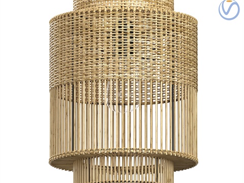 Quiet wind rattan chandelier