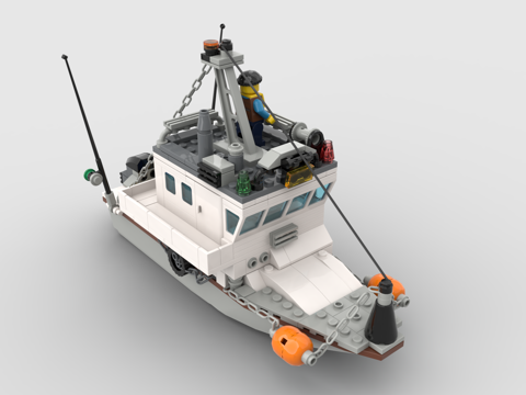 LEGO toy blocks sailing boat fishing boat