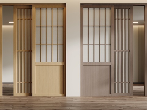 Chinese-style sliding door sliding door wooden door