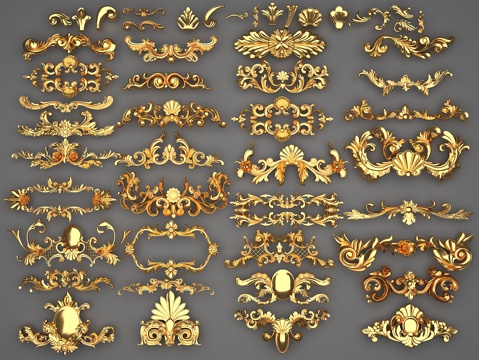 European-style carved wall carved golden Craving pieces