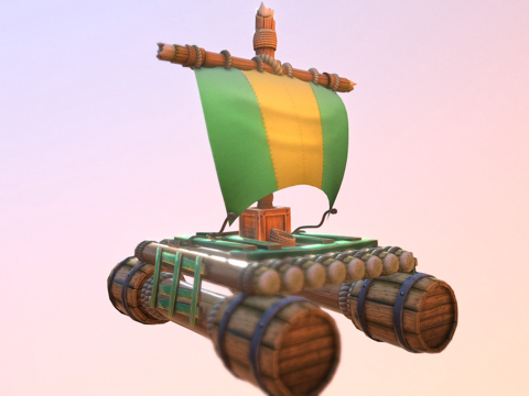 Cartoon raft