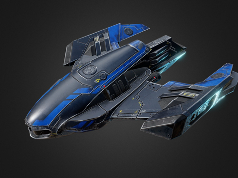 Sci-fi fighter spaceship