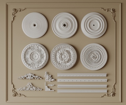 European-style carved lamp panel gypsum disc gypsum line