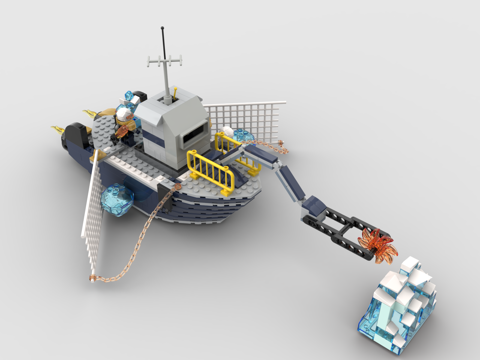 LEGO toy blocks icebreaker fishing boat ship