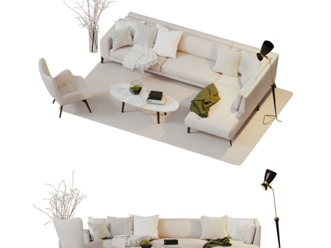 Cream-style Sectional Sofa corner sofa