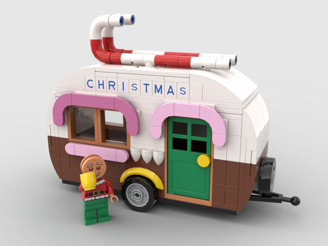 LEGO Toy Blocks Christmas Gingerbread Man Camper RV