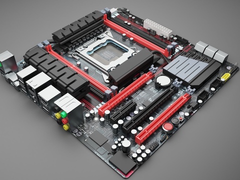 Computer Motherboard Chip Slot Memory Slot