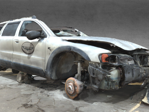 wreckage of volvo car