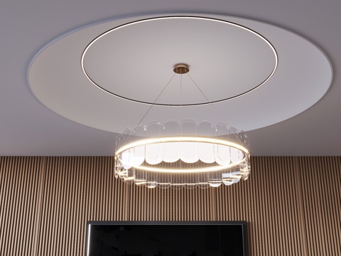 Round luminous light film ceiling soft film ceiling ceiling crystal chandelier