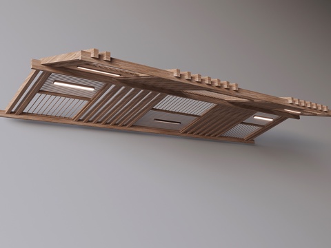 Chinese-style wooden beam ceiling structure frame roof