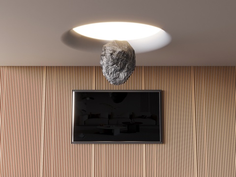 Soft film ceiling stone sculpture device