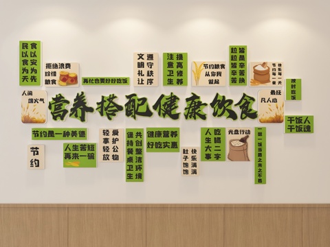 Canteen Decorative Painting Canteen Photo Wall Catering Card Wall