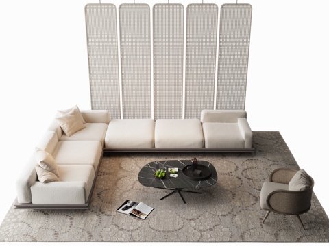 Modern Corner Sofa Coffee Table Sectional Sofa