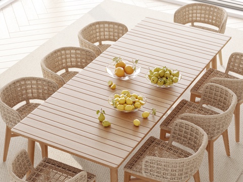 Modern Outdoor Dining Table and Chair