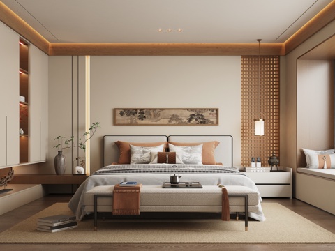 New Chinese-style master bedroom