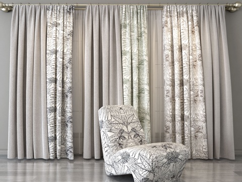 Modern Printed Fabric Curtain