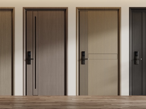 Modern security door swing door wooden door single door