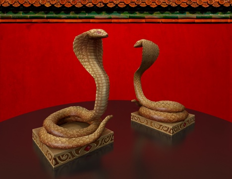 python sculpture cobra ornaments