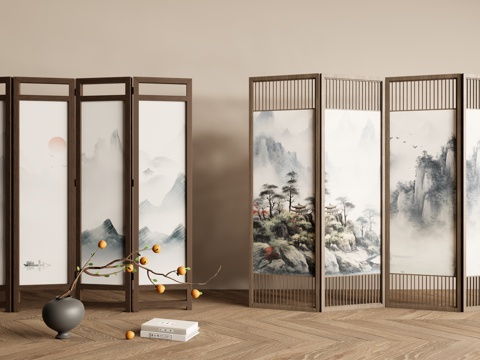 Neo-Chinese Style Screen Landscape Painting Screen Entrance Screen