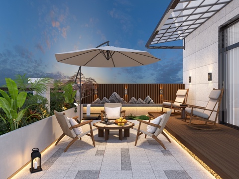 Modern Balcony Terrace Roof Garden