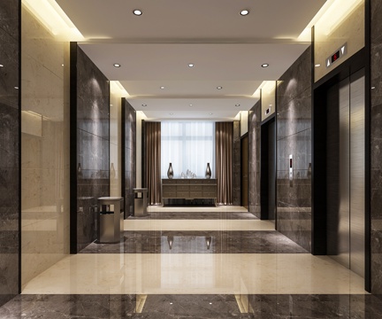 Hotel elevator hall