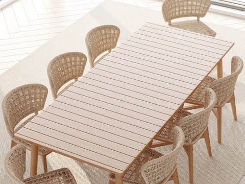 Modern Outdoor Dining Table and Chair