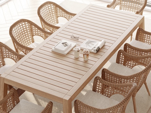 Modern Outdoor Dining Table and Chair