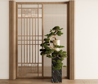 Neo-Chinese Style Screen Flower Lattice Screen Flower Rack