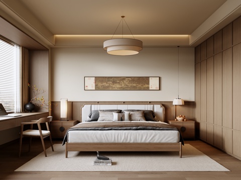 New Chinese-style master bedroom