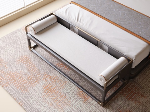 Neo-Chinese Style Bed End Stool Bench Sofa Stool