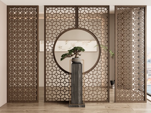 New Chinese Screen Hallway Screen Lattice Screen