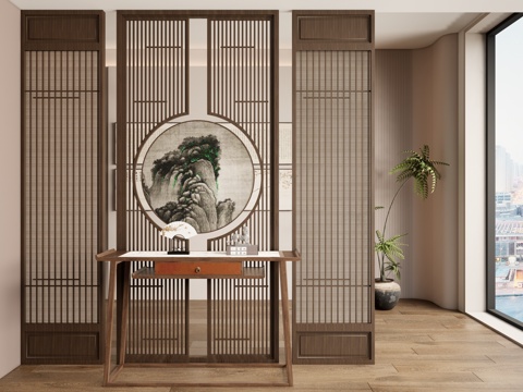 Neo-Chinese Style screen lattice screen strip case