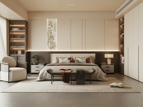 Song Style Aesthetic Bedroom Neo-Chinese Style Bedroom Master Bedroom